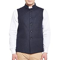 WINTAGE Men's Tweed Bandhgala Festive Nehru Jacket Waistcoat -3 Colors