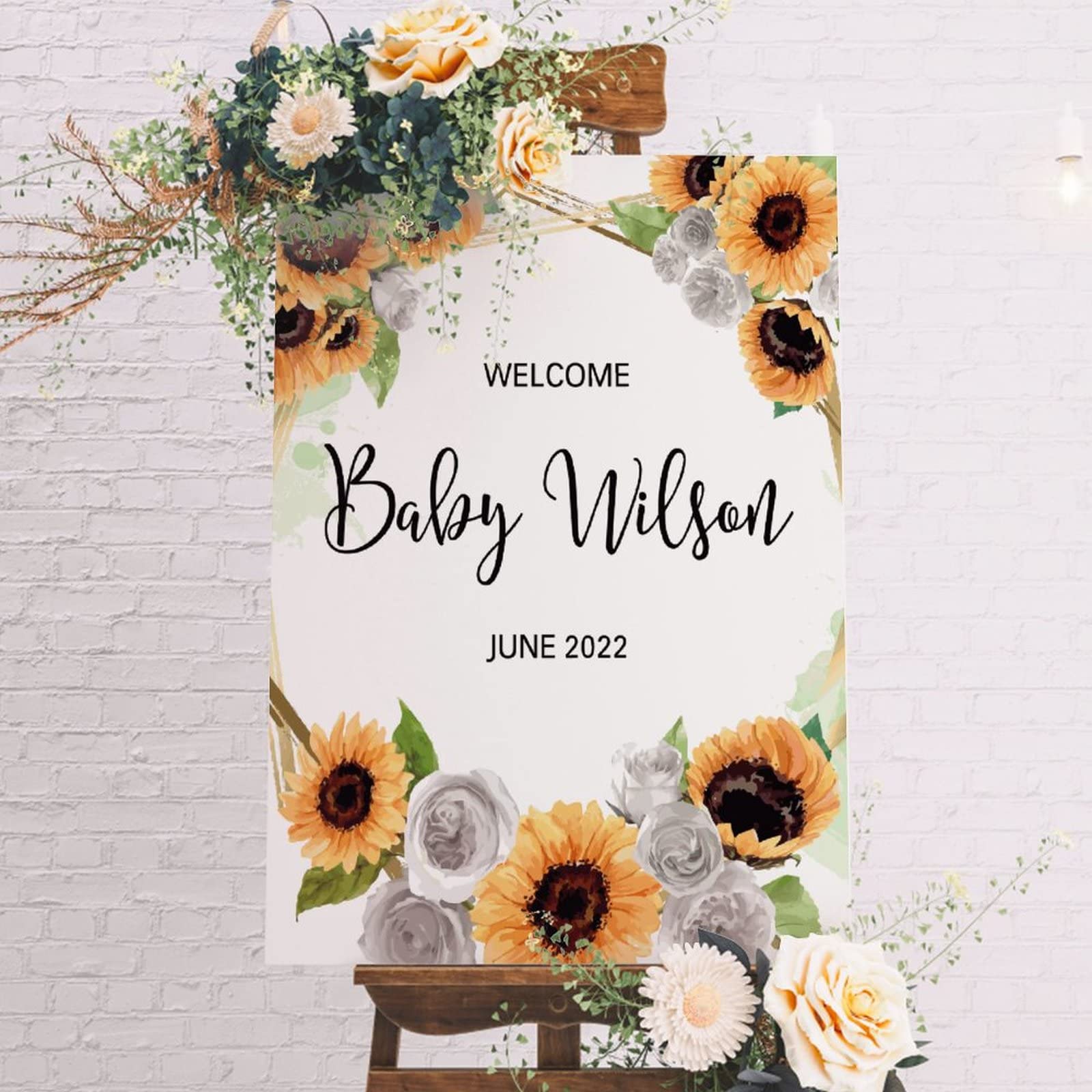 Baby Shower Welcome Sign, Gender Neutral Signage, Sunflower Welcome Lawn Poster, Girl Baby Shower Party Supplies, Boy Baby Shower Decorations, Custom Welcome Sign, Baby Girl Banner