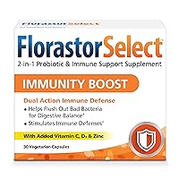 Select Immunity Boost Daily Probiotic & Immune Support Supplement for Women and Men, Saccharomyces Boulardii CNCM I-745 Plus Zinc, Vitamin C & D3 (30 Capsules)