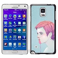A-type Colorful Printed Hard Protective Back Case Cover Shell Skin for Samsung Galaxy Note 4 IV / SM-N910F / SM-N910K / SM-N910C / SM-N910W8 / SM-N910U / SM-N910G ( Man Boy Pink Nose Bleeding Ice Cream Face )