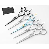 Professional Blue Hair Cutting Scissors for Hairdressers, Salon Hair Cutting Shears - 5.5 inch (14 cm) + Presentation Case