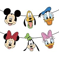 Mouse Cartoon Party Hanging Banner Decorations, Mouse Banner for Birthday Party Decoration, Mouse with Friends Birthday Banner for Birthday Party Supplies, Mouse Theme Party Favor
