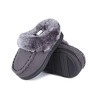 FANTURE Toddler Kids House Shoes Slippers with Memory Foam Fuzzy and Warm Cozy Comfort Fleece Clog Slip On Sole Protection for Boys Girls Indoor Outdoor