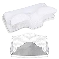 HOMCA Cervical Memory Foam Pillow with Pillowcase (Grey)