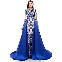Green/Burgundy/Navy Blue Satin Mermaid Prom Evening Party Dress Gown Detachable Train