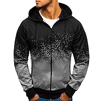 Mens Graphic Hoodies Men's Casual Camouflage Sports Sweatshirt Long Sleeve Zipper Hooded Jacket Coat Men Lightweight Hoodie