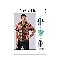 McCall's Men's Fitted Bowling Shirt Sewing Pattern Packet, Design Code M8459, Sizes 44-46-48-50-52, Multicolor