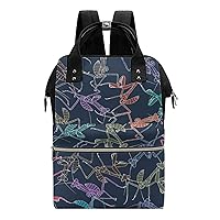 Cartoon Mantis Insect Casual Travel Laptop Backpack Fashion Waterproof Bag Hiking Backpacks Black-Style