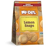 Mi-Del Lemon Snaps Cookies - Crunchy Lemon Cookies - Non-GMO Certified, 0g Trans Fat, Healthy Cookies (Pack of 8)