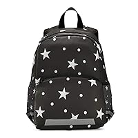 ALAZA Star and Polka Dots Abstract Black White Retro Casual Backpack Bag harness bookbag Travel Shoulder Bag
