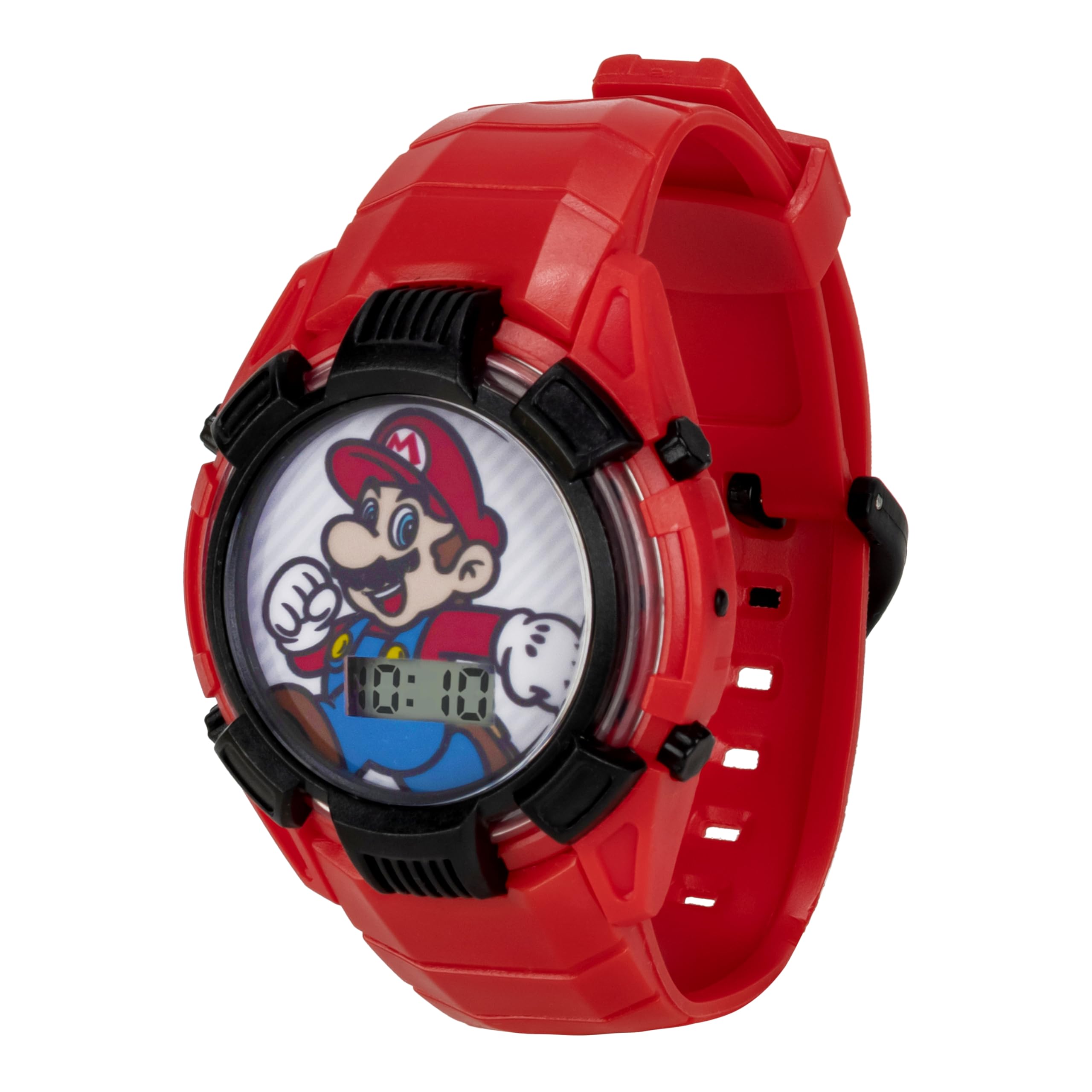 Accutime Kids Nintendo Super Mario Digital Flashing LCD Quartz Childrens Wrist Watch for Boys, Girls, Toddlers with Red Strap (Model: GMA4038AZ)