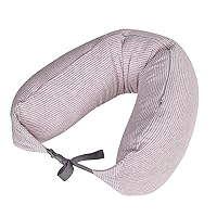 【Counter Genuine】 MUJINeck Pillow Neck Pillow for Airplane Travel Neck Pillow for car Sofa Pillow U-Pillow (Specifications 16x67cm, Powder Gray Stripes)