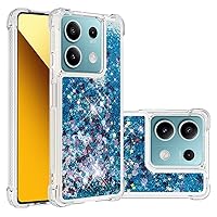 Crystal Case for Redmi Note 13 5G, Flowing Liquid Quicksand Case Glitter Clear Sparkly Bling TPU Protective Bumper Case for Xiaomi Redmi Note 13 5G. YBL Love Blue
