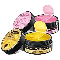 2 Packs 60 Pcs Under Eye Patches, 24K Gold+Pink, 30 Pairs Undereye Mask for Puffy Eyes Dark Circles Treatment, Collagen Gel Pads Hydrating for Eye Bags Puffiness Wrinkle, Women Men Beauty Skin Care