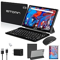 Tablet 2024 Newest Android13 Tablet 10 inch WiFi Tablet,2in1Tablet with Keyboard,4G Cellular 64ROM 1TB Expand Octa-CoreProcessor,FHD1080P,13MP Camera, Bluetooth5.0/GPS/Stylus/Mouse/Case Black