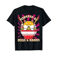 Powered by Shiba Dog & Ramen Merchandise Love Anime Noodles T-Shirt
