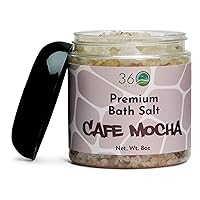 Cafe Mocha Natural Bath Salt - Rejuvenating Body Scrub for All Skin Types - Detox & Moisturize Sensitive Skin - Use as Facial, Body & Foot Scrub - Vegan & Cruelty-free