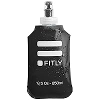 Soft Flask - 8.5 oz (250 ml) - Shrink As You Drink Pocket Soft Water Bottle for Hydration Pack/Running Vest- Folding Water Bottle for Running, Hiking, Cycling - Ski Water Bottles (FLASK250)