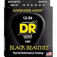 Acoustic Guitar Strings, Black Beauties - Black Coated, 12-54