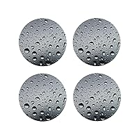 Wet Glass Leather Coasters Set of 4 Waterproof Heat-Resistant Drink Coasters Round Shape Cup Mat for Living Room Kitchen Bar Coffee Decor
