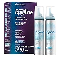Rogaine Women's 5% Minoxidil Foam, Topical Once-A-Day Hair Loss Treatment for Women to Regrow Fuller, Thicker Hair, Unscented, 4-Month Supply, 2 x 2.11 oz