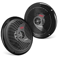 Pyle 6.5 Inch Dual Marine Speakers - 2 Way Waterproof and Weather Resistant Outdoor Audio Stereo Sound System with 150 Watt Power, Polypropylene Cone and Cloth Surround - 1 Pair - Pyle PLMR60B (Black)