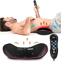 Lumbar Massager Back Stretcher Device with Heat Function & Adjustable Intensity Electric Lumbar Traction Device for Whole Body Ideal Gifts (Black)