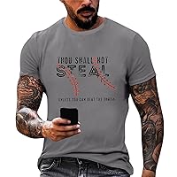 Men's T-Shirts Graphic Text Printing Street Casual Sports Short Sleeve Printed Tops