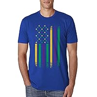 Threadrock Men's Mardi Gras American Flag T-Shirt
