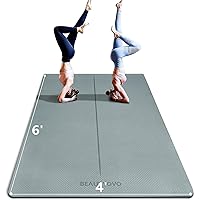 BEAUTYOVO 6' x 4' Large Yoga Mat, 1/3| 1/4 Inch Extra Thick Yoga Mat Double-Sided Non Slip, Professional TPE| PVC Yoga Mats for Women Men, 24 Sq.Ft Large Exercise Mat for Yoga, Pilates and Home Workout