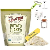 Bob's Red Mill Potato Flakes Instant Mashed Potatoes 16 oz Resealable Bag - Non-GMO, Quick Cooking, Vegan - Comes with One Think FWD Assorted & Collectible Kitchenware (May Vary)