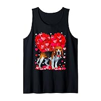 Cute Beagle Dog Valentines Day Heart Puppy Lover Tank Top