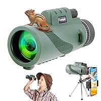 40x60 Monocular for Kids High-Resolution, Gift for Boys & Girls Shockproof Compact Kids Monoculars for Bird Watching, Hiking, Camping, Travel, Learning, Spy Games & Exploration (Green 2)