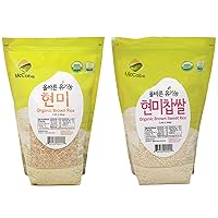 McCabe Organic USA-Grown Brown Rice Duo: Sticky Sweet Brown Rice & Classic Brown Rice (3 lbs Each)
