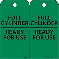 NMC RPT36 FULL CYLINDER – READY FOR USE Tag - [Pack of 25] 3 in. x 6 in. 2 Side Vinyl Inspection Tag with Black Text on Green Base
