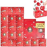 Surprise Gift Box Explosion, Christmas Surprising Gift Creative Folding Bounce Boxes Set, Folding Bounce Surprise Gift Box, Exploding Gift Boxes for Holiday, Red, 10 PCS