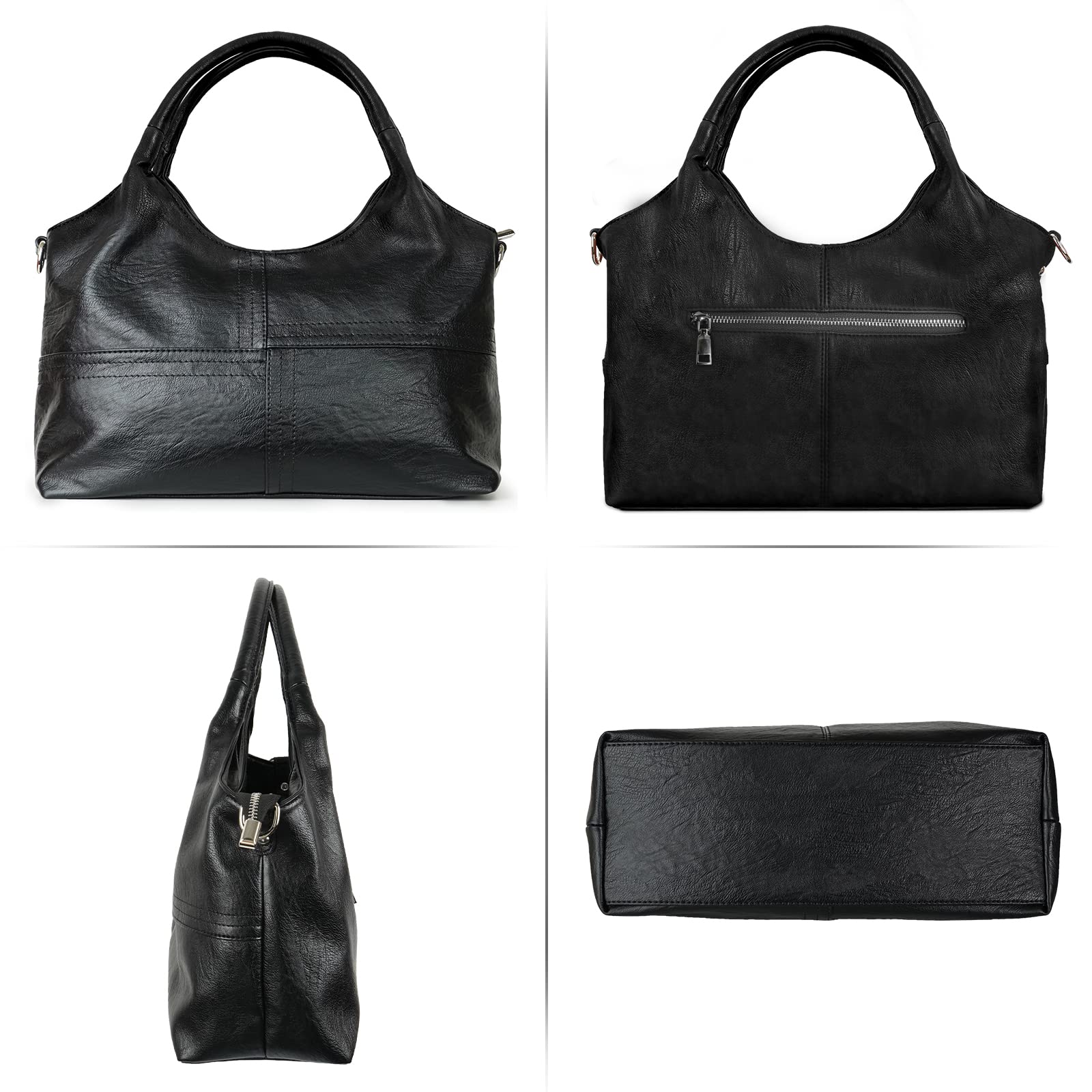 KOGTLA Womens Leather Handbags Tote Bag Shoulder Bag Top Handle Satchel Ladies Purse Crossbody Hobo Bag
