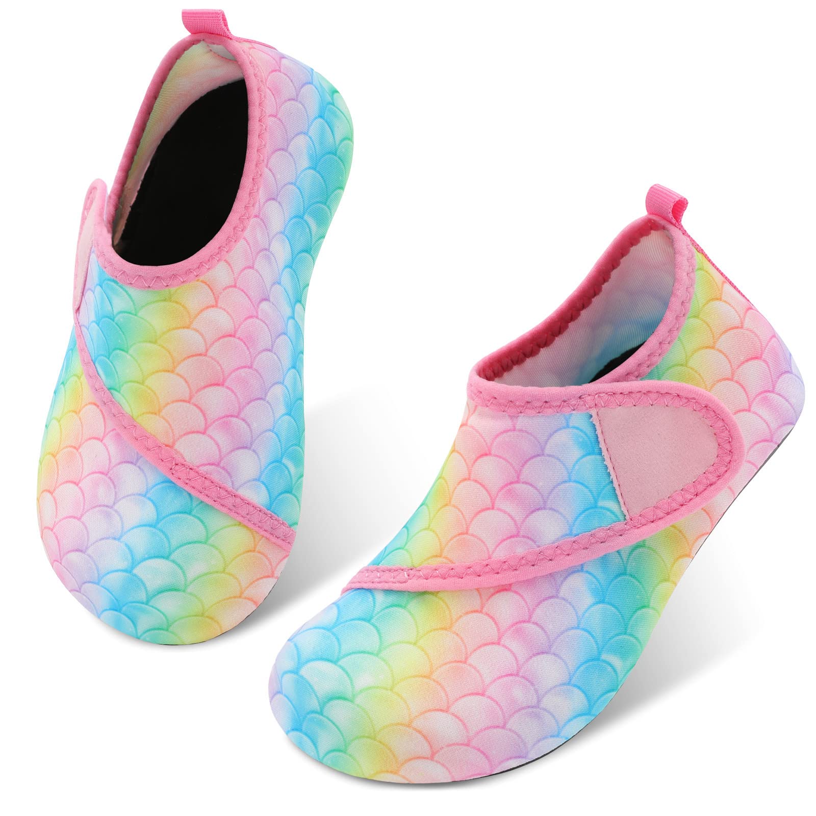 JIASUQI Kids Boys and Girls Summer Athletic Water Shoes Aqua Socks for Beach Swimming Pool