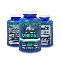 Omega 3 Fish Oil 2,000 mg - High EPA 820 mg + DHA 620 mg - 180 Triple Strength Burpless Lemon Flavored Softgels - Organa Essentials