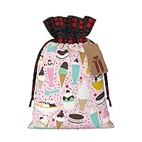 MQGMZ Sweet Ice Cream Print Xmas Gift Bags, Candy Bags For Wrapping Gifts For Halloween, Birthday, Wedding, 2 Sizes