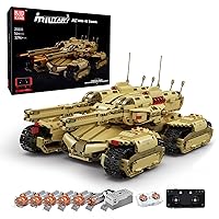 Mould King 20011 Technology MOC Building Block Tank, Remote Control Rechargeable Military Mammoth Tank, RC Tank Model Kits for Adult