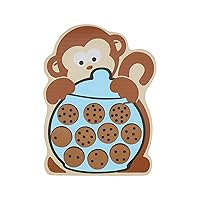 BeginAgain Cookie Counting Monkey - Sign Language Puzzle - ASL Friendly Educational Wooden Puzzle - Ages 2+