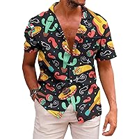 KYKU Mexico Shirt for Men Funny Beach Shirts Hawaiian Button Down Short Sleeve