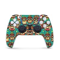 MightySkins Gaming Skin for PS5 / Playstation 5 Controller - Crazy Tikis | Protective Viny wrap | Easy to Apply and Change Style | Made in The USA
