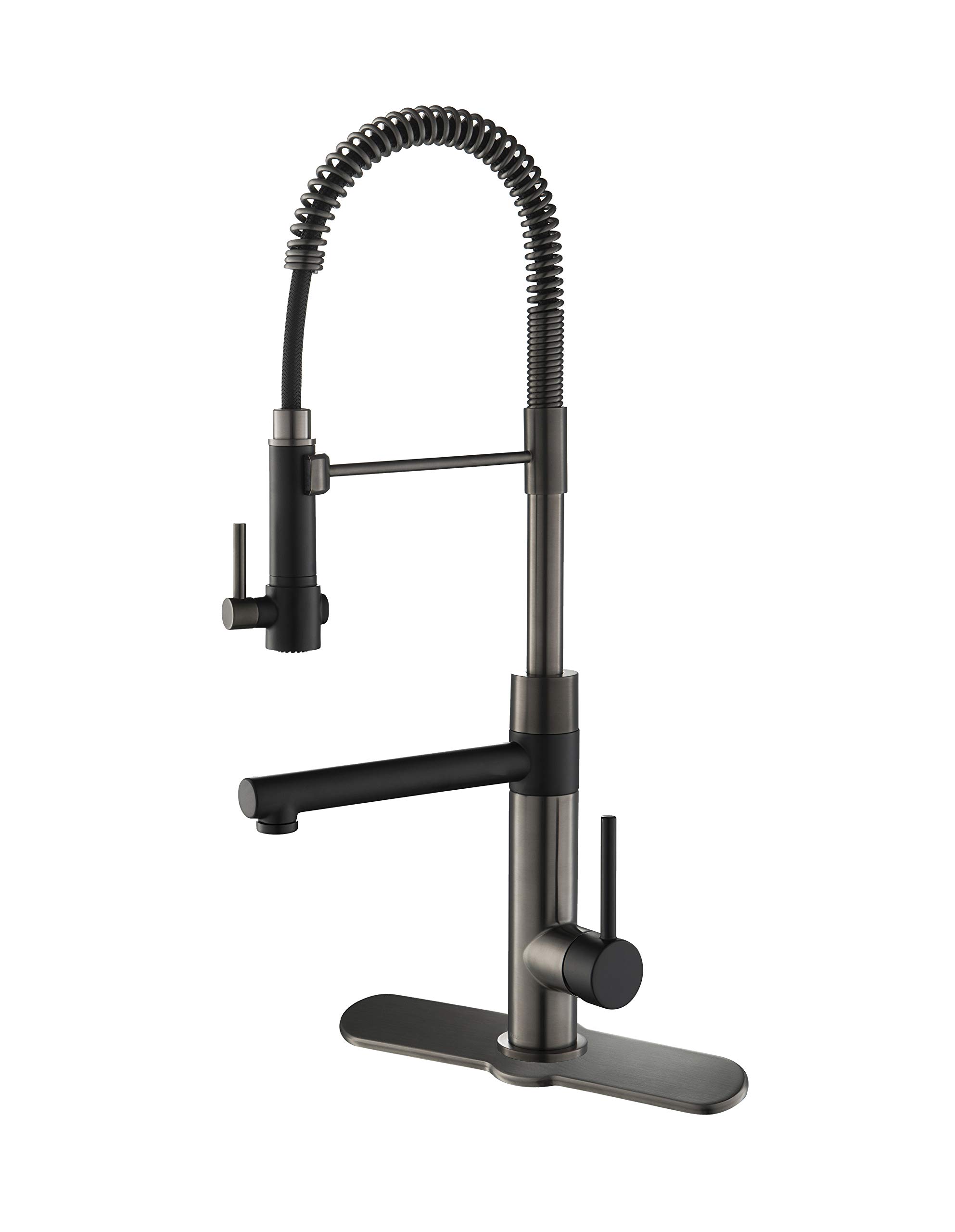 Kraus KPF-1603MBSB Artec Pro 2-Function Commercial Style Pre-Rinse Kitchen Faucet with Pull-Down Spring Spout and Pot Filler, Matte Black/Black Stainless Steel