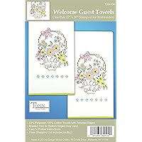 Tobin Welcome Guest Kit-Set/2 Stamped for Embroidery Kitchen Towels, 18
