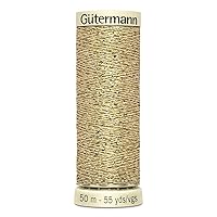 Gutermann Metallic Effect Nylon/Polyester Thread, 50m/55 yd, Gold