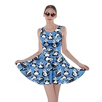 CowCow Womens Dog Cat Horse Pig Hippo Sheep Rabbit Panda Animal Casual Skater Dress, XS-5XL