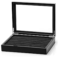 Black Cufflinks and Rings Storage Box Case For 36 Pairs | Cufflinks Luxury Display Jewelry Organizer | Cufflink Holder Box Case Storage Special Occasions Anniversaries Cuff Link