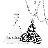 FaithHeart Celtic Knot Pendant Necklace Sterling Silver Irish Jewelry for Women Men Heart/Triangle Vintage/Cross Pendant Necklaces with 20 In Rolo Chain